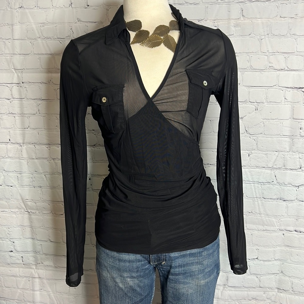 Black long sleeve blouse (L)